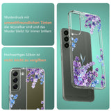 1 x RAW Customer Returns Ciciber Samsung Galaxy S23 case, thin transparent TPU silicone scratch-free mobile phone case for Samsung S23, clear cover with flower motif protects against shocks case purple lavender - RRP €13.1