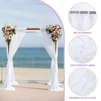 1 x RAW Customer Returns Showgeous White Backdrop Curtain 4 Panels 3m x 1.5m Chiffon Fabric Drapes Background Curtains for Photography Props Wedding Arch Bridal Shower Home Decoration 2 Pack 10x10ft  - RRP €41.99