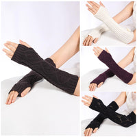 1 x Brand New QZMVER Women s Fingerless Winter Knitted Gloves, Women s Winter Arm Warmers, Warm Pure Acrylic Long Fingerless Gloves for Women, Fingerless Arm Warmers, Women s Winter Knitted Gloves-brown. - RRP €14.11