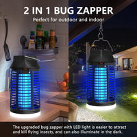 1 x RAW Customer Returns Electric insect killer, mosquito lamp 15W 4200V mosquito trap mosquito repellent with LED light, electric fly trap mosquito repellent, for mosquitoes, moths, flies, spiders, waterproof IPX4 - RRP €40.33