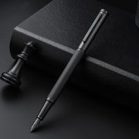 1 x RAW Customer Returns HongDian Forest Matte Black - Classic Design Fountain Pen with Medium Nib, Converter and Metal Case - RRP €22.15