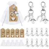 1 x RAW Customer Returns Guardian Angel Pendant 20 Pieces White Keyring Organza Bag Kraft Paper Pendant for Farewell Gift Lucky Charm Guest Gifts Baptism Wedding Confirmation - RRP €14.0