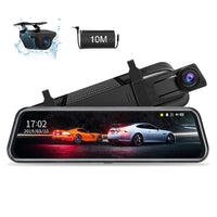 1 x RAW Customer Returns 10 Mirror Dashcam with Rear View Camera Dual 1080P Rearview Mirror Dashcam FHD Night Vision Full Touch Screen Dash cam Car Front Rear with 170 Wide Angle Loop Recording G-Sensor Parking Aid 10M Cable - RRP €70.48