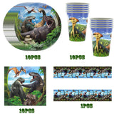 2 x Brand New HGSHUO Dino Party Tableware Children s Birthday Decoration Birthday Jurassic Dinosaur Party Tableware Tablecloth Paper Plate Cup Napkins Animals Jungle Birthday Party Carnival Table Decoration - RRP €38.3