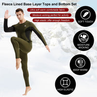 1 x RAW Customer Returns ARCITON Men s Thermal Underwear Set, Base Layer Thermal Underwear Men Compression Shirt and Pants Winter Fleece Lining for Skiing Running Cycling, Navy Blue Large - RRP €24.0