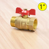 2 x RAW Customer Returns drado ball valve brass 1 inch with wing handle red, ball valve 1 IG AG DN25 PN16 for water pipes faucet - RRP €26.4