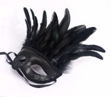 1 x RAW Customer Returns keland Feather Venetian Masquerade Ball Mask for Men and Women Halloween Carnival Masks Costume Black  - RRP €20.99