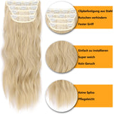 1 x RAW Customer Returns Clip in extensions blonde hair extensions braid like real hair cheap hairpiece extensions synthetic synthetic hair for women long double weft hairpiece full head 4 pieces mix blonde wig 50cm 200g 077K - RRP €23.18