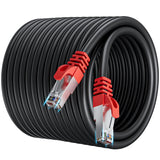 1 x RAW Customer Returns LAN cable 30 meters outdoor, network cable Cat 7 Ethernet cable high speed 10Gbps WiFi internet cable 30m RJ45 shielding SFTP Gigabit patch cable black for PS5 4, Xbox, modem, router, PC - RRP €33.17