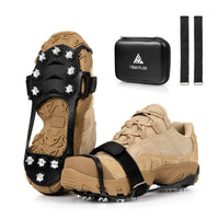 1 x RAW Customer Returns HIKENTURE Gr del crampons for mountain boots, shoe spikes with 11 stainless steel teeth spikes, shoe spikes anti-slip, crampons, ice cleats for hiking, trekking, snow, ice, winter outdoor A3-L - RRP €23.18