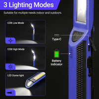 1 x RAW Customer Returns Work Light, CT CAPETRONIX Rechargeable LED Work Light 1500 Lumens, Portable Flashlight 180 Rotatable 3 Modes, with 3 Magnetic Bases and Hook Mechanic Light, for Under the Hood Emergency - RRP €36.29