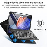 1 x RAW Customer Returns Vobafe Case with Keyboard for iPad Air 6 11 inch M2 2024 iPad Air 5 2022 Air 4 2020 10.9 inch , Protective Case with TPU Back Cover, Magnetically Detachable Keyboard with Pen Holder, Black - RRP €39.99