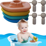 30 x Brand New cometrade bath toys - bath toys for babies and toddlers, set of 4 floating boats with 4 captains, stackable, environmentally friendly, silicone without plasticizers - RRP €439.5