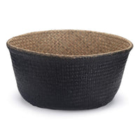 1 x RAW Customer Returns DOKOT Seagrass Basket Flowerpot Natural Basket Woven Laundry Basket With Handle for Plant Toy Storage Black  - RRP €26.8