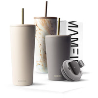 1 x RAW Customer Returns MAMEIDO thermal mug with straw 700ml 470ml - drinking cup with lid and straw made of stainless steel, double-walled insulated, leak-proof - coffee to go cup Ivory Beige, 0.7l  - RRP €33.26