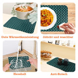 1 x Brand New CLTPY faux leather dining mat, 45x30cm square placemats washable, washable placemats, non-slip placemats and heat-resistant dining mat dark green, 6 pieces  - RRP €19.45