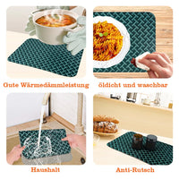 3 x Brand New CLTPY faux leather dining mat, 45x30cm square placemats washable, washable placemats, non-slip placemats and heat-resistant dining mat dark green, 6 pieces  - RRP €58.35