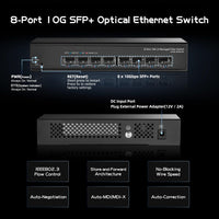 1 x RAW Customer Returns Binardat 8-Port 10 Gigabit SFP Managed Switch, Support 1G SFP and 10G SFP Modules, 160Gbps Bandwidth, L3 Web Management, Fanless Metal Fiber Network Switch - RRP €159.99