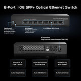 1 x RAW Customer Returns Binardat 8-Port 10 Gigabit SFP Managed Switch, Support 1G SFP and 10G SFP Modules, 160Gbps Bandwidth, L3 Web Management, Fanless Metal Fiber Network Switch - RRP €159.99