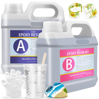 1 x RAW Customer Returns Epoxy Resin - 100oz 2.6L Clear Epoxy Resin for Casting and Coating, Table Tops - Bubble Free 2 Part Epoxy Resin for Jewelry Making, Wood, Resin Molds, Crafts - RRP €59.99