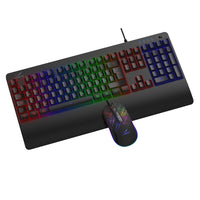 6 x Brand New GALENMORO Keyboard Mouse Set - Gaming Keyboard with LED RGB Backlight QWERTZ DE Layout Mechanical Wired Gaming Mouse Aluminum Surface and Palm Rest Black  - RRP €187.26