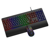 1 x Brand New GALENMORO Keyboard Mouse Set - Gaming Keyboard with LED RGB Backlight QWERTZ DE Layout Mechanical Wired Gaming Mouse Aluminum Surface and Palm Rest Black  - RRP €31.21