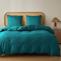 1 x RAW Customer Returns MR HM bed linen 200x220 3-piece cotton - bed linen set made of 100 cotton 200 x 220 x 1 plus two pillowcases 80 x 80 with zipper, soft and comfortable bed linen, blue green - RRP €48.99