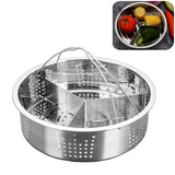 1 x RAW Customer Returns Tongdejing Set of 3 Steamer Separators Stainless Steel Instant Steamer Basket Rack Rack Cookware Accessories Vegetable Steamer Stand 21 x - RRP €17.59