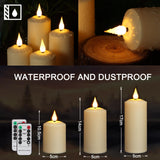 1 x RAW Customer Returns ZIYOUDOLI Rechargeable LED candles with 10-button remote control and 6 8 hour timer flickering function candle Roman pillar candle in a set of 9 5 x 10.5 14 17 cm outdoor waterproof, Type-C charging. - RRP €32.02