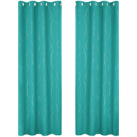 1 x RAW Customer Returns Deconovo eyelet curtain for bedroom, thermal curtains for living room, bedroom curtain, 180x140 cm height x width , turquoise, set of 2 - RRP €32.49