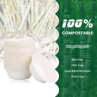 1 x RAW Customer Returns AHPYEUHK Disposable Tableware Soup Bowls Disposable 350ml Disposable Bowls Bowls Pack of 120 Sugar Cane Bagasse Disposable Bowls, Soup Bowls, Soup Plates Environmentally Friendly Compostable Bowl - RRP €19.99