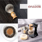 1 x RAW Customer Returns Anbbas Men s Gift Set Shaving Brush Pure Badger Hair Shaving Brush Badger Shaving Soap Shaving Bowl with Acrylic Shaving Stand - RRP €20.99