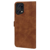 1 x Brand New Jajaful Oppo Find X5 mobile phone case, protective case, shockproof TPU case, document slots, wallet, premium leather case with stand function and card slots - brown - RRP €14.98