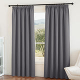 1 x RAW Customer Returns PONY DANCE Blackout Curtains Gathering Tape Curtains 2-Set Extra Wide Curtains with Gathering Tape Curtain Gray Opaque Living Room Curtains, H 228 x W 167 cm - RRP €52.95