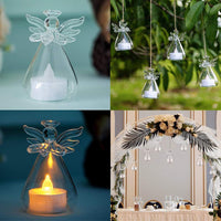 1 x Brand New Sziqiqi Hanging angel candle holder, romantic decoration candle light wedding restaurant, LED glass candle holder, garden Christmas candle light decoration, 6 pieces 2 pieces - RRP €29.98