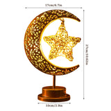 1 x RAW Customer Returns IWTBNOA LED Ramadan Lights Moon Lamp, LED Moon Star Table Lamp, Ramadan Fairy Lights, Iron Ramadan Crescent Lamp, Ramadan Decoration Lamp, Eid Lights, Muslim Islam Table Decoration Battery Operated - RRP €23.18