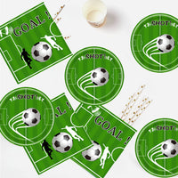 1 x Brand New MEZHEN Football Party Tableware Children s Birthday Decoration Birthday Football Party Tableware Paper Plates Cups Napkins Birthday Party Set Table Decoration 16 People - RRP €19.15