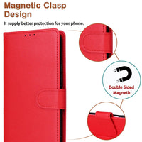 1 x RAW Customer Returns Ysjisy Case for Xiaomi Redmi Note 13 5G Not for 4G with 1 Piece Screen Protector, PU Leather Shockproof Flip Phone Case, Stand Function and Card Slot Protective Case Red  - RRP €21.6