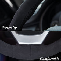 16 x Brand New ZATOOTO Steering Wheel Cover Suede DIY Car Steering Wheel Cover with Needle and Thread Comfort Steering Wheel Cover Universal 37-38 cm Black  - RRP €218.56