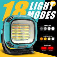 1 x RAW Customer Returns WARSUN battery work light 4000LM floodlight workshop lamp, LED COB 136 lamp beads battery lamp with power bank, magnet, SOS, 4 color temperatures energy class A blue  - RRP €30.24