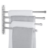 1 x RAW Customer Returns KES Towel Holder Swivel Towel Rail 4 Bars Bath Towel Holder Stainless Steel SUS304 Bathroom Towel Holder 180 Rotation Adjustable Wall Mounted Polished A2102S4 - RRP €38.3