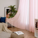 1 x RAW Customer Returns MIULEE Modern Bedroom Translucent Polyester Curtains Eyelet Window Curtain Living Room Curtains for Living Room Bedroom Dining Room Living Room Kitchen Living Room of 2 Units 140 x 175cm Baby Pink - RRP €16.19