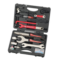 1 x RAW Customer Returns Bike Hand 18 Piece Bicycle Repair Kit, Portable Bicycle Tool Case Bicycle Tool Set for Bicycle Tire Chain Assembly Repairs Bike Tool Set with Carrying Case S S , red - RRP €50.41