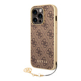 1 x RAW Customer Returns Guess GUHCP14XGF4GBR case for iPhone 14 Pro Max 6.7 brown Brown hardcase 4G Charms Collection - RRP €28.9