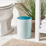 1 x RAW Customer Returns mDesign trash can with swing lid for bathroom or kitchen - round cosmetic bin made of plastic - compact trash can in a simple, beautiful design - white - RRP €22.0