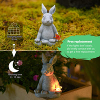 1 x RAW Customer Returns Yeomoo Meditation Yoga Rabbit Figures Decorative Room Garden Decoration for Drau Rabbit with Solar Butterfly Garden Figures Gifts for Women Mom Girlfriend Birthday Waterproof Decoration Living Room Garden - RRP €35.28