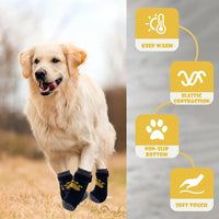 2 x Brand New ONEINHE 2 Pairs Anti Slip Dog Socks, Dog Claw Socks Paws Stop Licking Pet Paws Protector Dog Grip Socks with Adjustable Strap, M - RRP €40.8