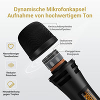 1 x RAW Customer Returns TONOR Dual wireless microphone system wireless, wireless karaoke microphone set wireless microphone handheld microphone dynamic with receiver for wedding party church lecture stage speeches conference TW350 Black - RRP €69.99