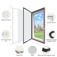 1 x RAW Customer Returns Window nets to keep insects out, MOEGFY magnetic fly screens for windows, adjustable DIY window grille, insect protection, mosquito net, cat window protection, easy to install - RRP €28.99