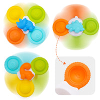 7 x Brand New FCSONU Suction Cup Baby Toys from 6 12 18 Months, Silicone Baby Bath Toy with Rotating Suction Cup from 1 2 Years, Fidget Spinner Children s Toys Gift for Toddler Boys and Girls 3 Pcs  - RRP €67.55